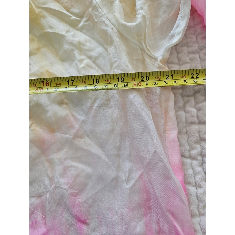 Juliet Dunn London Long Sleeve Silk Blouse Top Orange Pink Size 2 - Picture 4 of 5